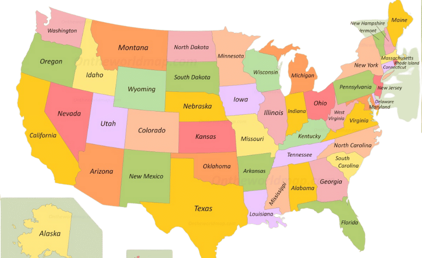 usa states map