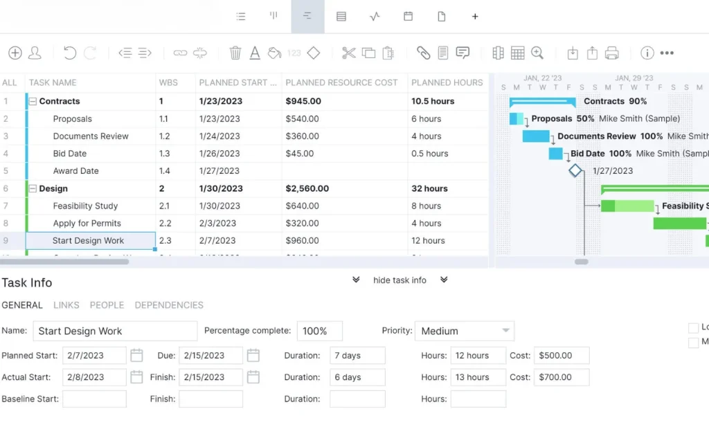 Actual Costs Prepare with Excel
